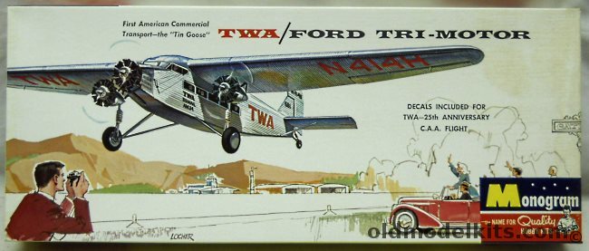 Monogram 1/77 TWA Ford Tri-Motor Four Star Issue, PA122-100 plastic model kit